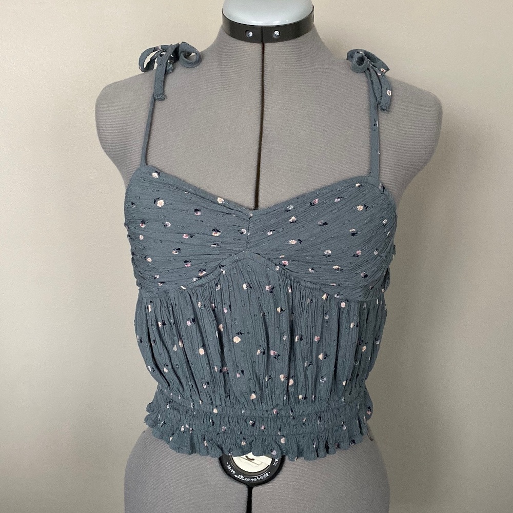 American Eagle Floral Tie Strap Top